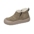 thumbnail image 1 of Wensltd Women Snow Boots Round Toe Solid Color Warm Lined Winter Short Boots Comfortable Flat Shoes, 1 of 9