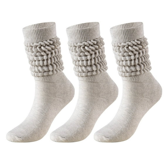 Wensltd Women Soft Comfortable Slouch Socks Casual Stretch Loose Fit Mid Calf Fashion Daily Wear Ankle Socks Gray