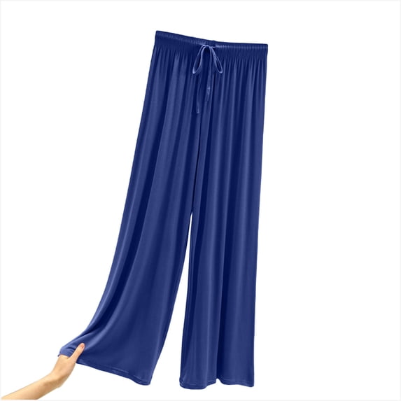 Wensltd Women Soft Elastic Waist Sleep Pants Loose Comfortable Casual Home Wear Breathable Full Length Pajama Pants