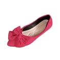 thumbnail image 1 of Wensltd Women Solid Color Bowknot Suede Flats Pointed Toe Low Cut Work Shoes Comfortable Versatile Office Daily Wear Flat Heel Shoes for Women Size 5-11, 1 of 7
