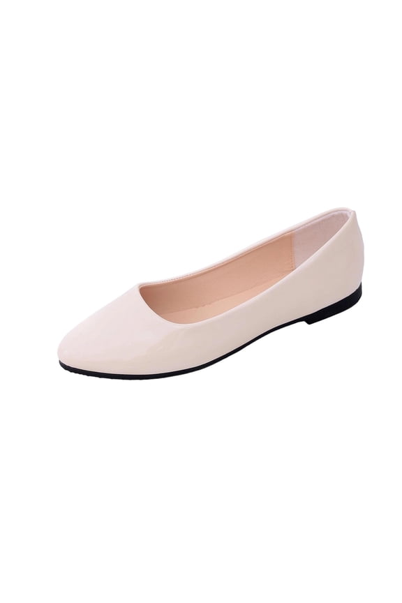 Women Solid Color Comfy Slip On Wide Width Ballet Flats Pointed Toe Lightweight Shoes