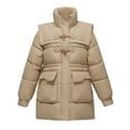 thumbnail image 1 of Wensltd Women Stand Collar Quilted Jacket Comfortable Winter Padded Jacket Warm Thicken Outerwear Coats for Winter, 1 of 9