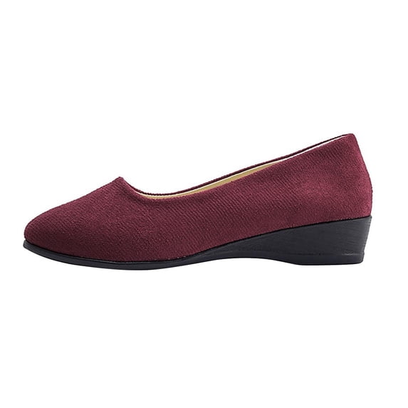Wensltd Women Suede Shoes Wide Width Round Toe Solid Color Casual Spring Summer Soft Sole Walking Shoes Purple