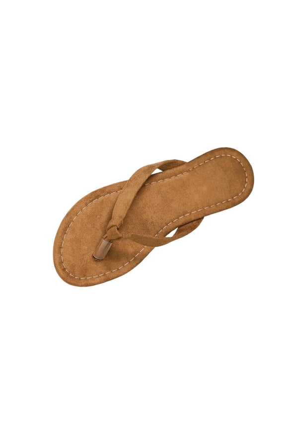 Women Summer Beach Sandals Flat Sandals Lightweight Casual Slip-On Style for Daily Wear Brown