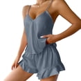 thumbnail image 1 of Wensltd Women Summer Pajamas Set Spaghetti Strap Top and Shorts Two Piece Sleepwear Set Comfort Solid Color Outifts S-XXL, 1 of 2