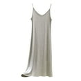 thumbnail image 1 of Wensltd Women Tank Nightgown Sleeveless Crew Neck Loose Solid Color Sleepwear Soft Long Nightdress for Summer Home Wear, 1 of 5