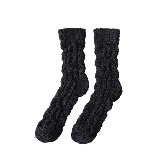 Wensltd Women Thick Thermal Socks Mid Calf Warm Cozy Soft Sock Home Casual Daily Wear Solid Color Comfort Socks