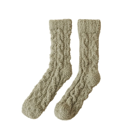 Wensltd Women Thick Thermal Socks Mid Calf Warm Cozy Soft Sock Home Casual Daily Wear Solid Color Comfort Socks