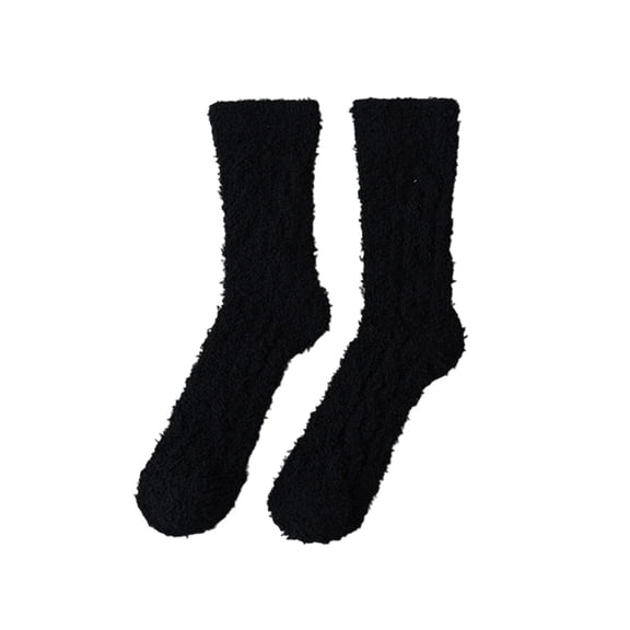 Wensltd Women Thick Thermal Socks Mid Calf Warm Cozy Soft Sock Home Casual Daily Wear Solid Color Comfort Socks
