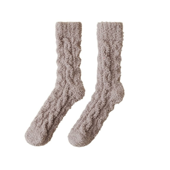 Wensltd Women Thick Thermal Socks Mid Calf Warm Cozy Soft Sock Home Casual Daily Wear Solid Color Comfort Socks
