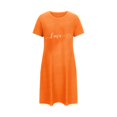 thumbnail image 1 of Wensltd Women Trendy Sleepdress Short Sleeve Plus Size Short Sleepdress With CPrint Round Neck for Valentine's Day Cozy Wear Orange, 1 of 5
