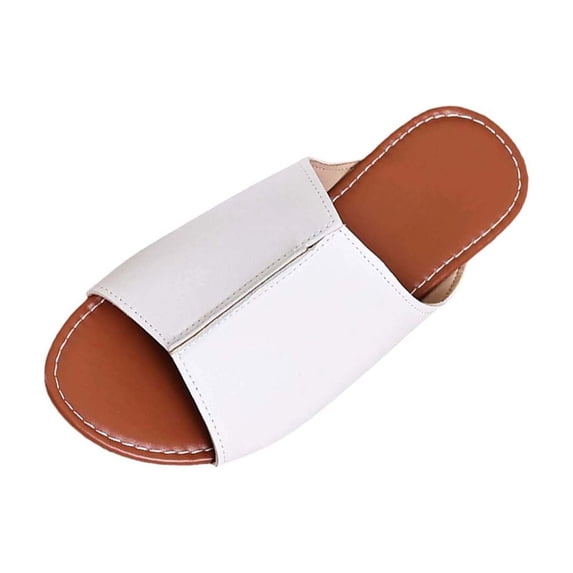 Wensltd Women Walking Sandals Flat Casual Sandals Solid Color Indoor Outdoor Daily Wear Wide Width Soft Sole Comfort