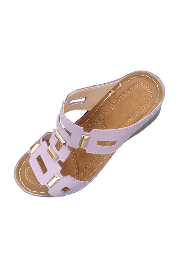 Women Wedge Sandals Soft Soled Sandals Spring Summer Round Toe Daily Wear