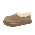 thumbnail image 1 of Wensltd Women Winter Fleece Lined Home Slippers Solid Color Round Toe Thick Soled Cotton Shoes Warm for Women, 1 of 6
