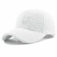 thumbnail image 1 of Wensltd Women Winter Outdoor Warm Lambswool Baseball Cap Solid Color Thick Windproof Hat for Cold Weather, 1 of 2
