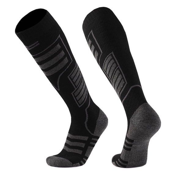 Wensltd Women and Men Crew Socks Thick Thermal Winter Knee High Socks Casual Hiking Warm Socks Black Blue