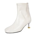 thumbnail image 1 of Wensltd Women's Boots Patent Leather Wide Width High Heel Short Boots Fashion Trendy Ankle Comfortable Daily Party Wear for Women, 1 of 9