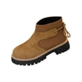 thumbnail image 1 of Wensltd Women's Boots Suede Chunky Mid Heel Fashion Lace Up Winter Short Hiking Boots, 1 of 7