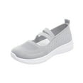 thumbnail image 1 of Wensltd Women's Breathable Shoes Comfortable Plus Size Loafers Solid Color Round Toe Flats Soft Sole Wedge Shoes Gray, 1 of 8