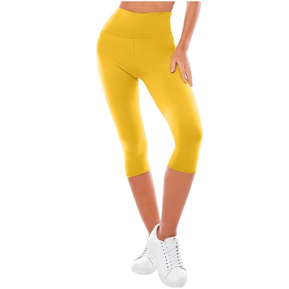 Wensltd Women's Butt Lift Super Comfy Stretch High Waisted Capri Yoga Pants