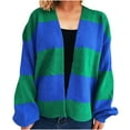 thumbnail image 1 of Wensltd Women's Cardigan Sweater Stripe Fall Long Sleeve Plus Size Tops for Women, 1 of 5