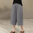 thumbnail image 1 of Wensltd Women's Casual Linen Shorts Pleated High Waist Wide Leg Summer Elastic Comfy Trendy Shorts, 1 of 3