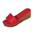 thumbnail image 1 of Wensltd Women's Casual Summer Sandals Wide Width Open Toe Solid Color Simple Classic Style for Daily Outdoor Walking, 1 of 8