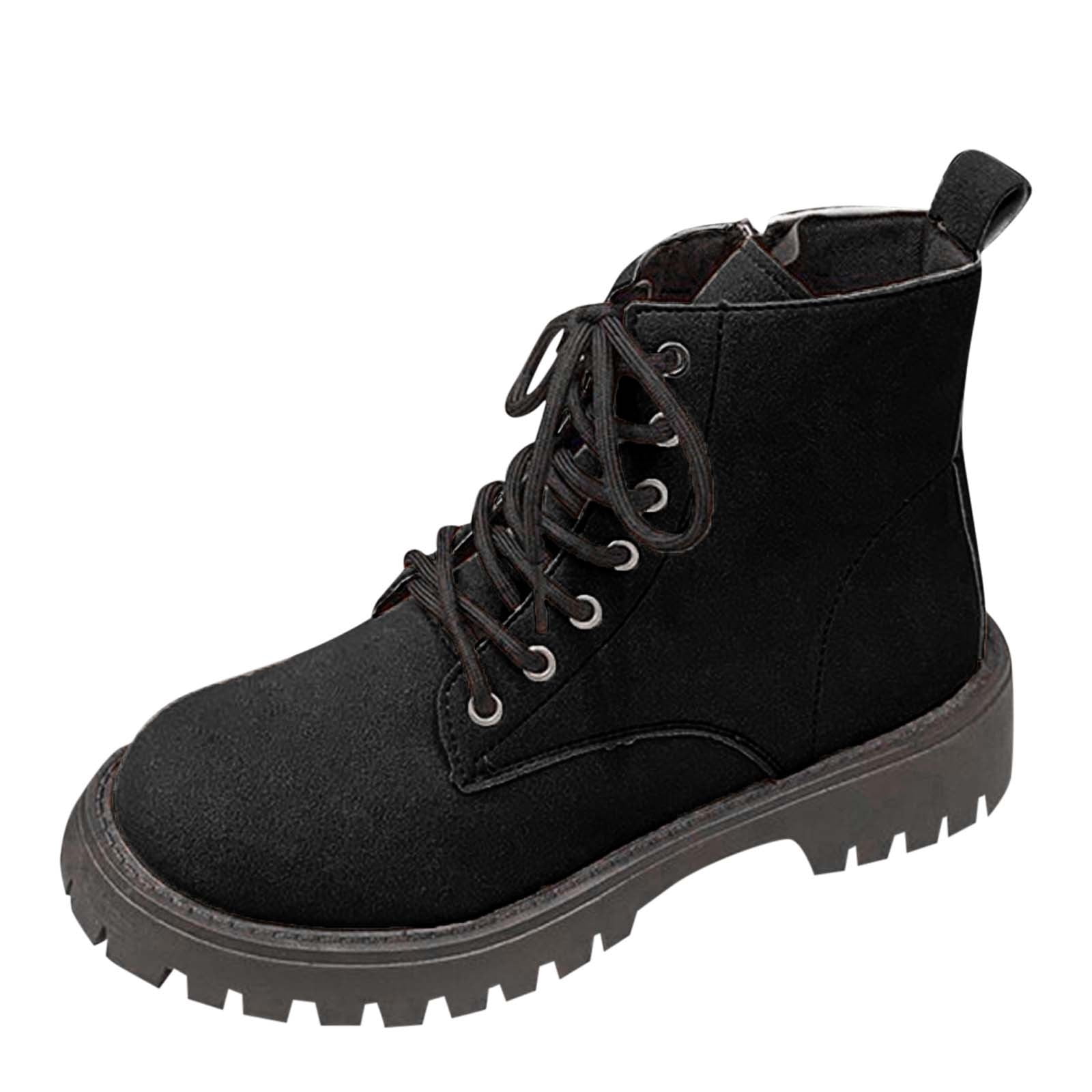Wensltd Women's Ankle Boots Low Chunky Block Heel Slip on Fall Booties ...