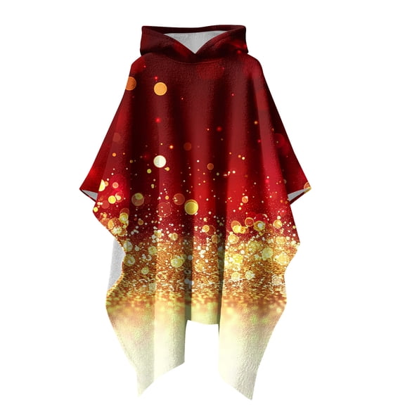 Wensltd Women's Christmas Long Sleeve Cape Holiday Party Hooded Shawl Costume Fashion Clothing