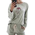 thumbnail image 1 of Wensltd Women's Christmas Loungewear Set Short Sleeve Top and Shorts Holiday Pajamas Cozy Family Matching Sleepwear Gift, 1 of 3