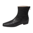 thumbnail image 1 of Wensltd Women's Chunky Heel Ankle Boots Brown Comfortable and Stylish Pointed Toe Booties with Zipper, 1 of 9