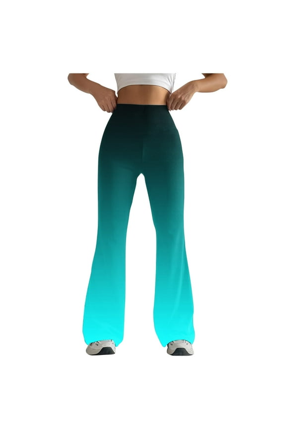 Women's Flare Leggings Full Length Summer Gradient Dance Yoga Pants