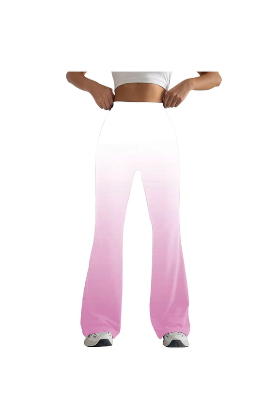 Women's Flare Leggings Full Length Summer Gradient Dance Yoga Pants