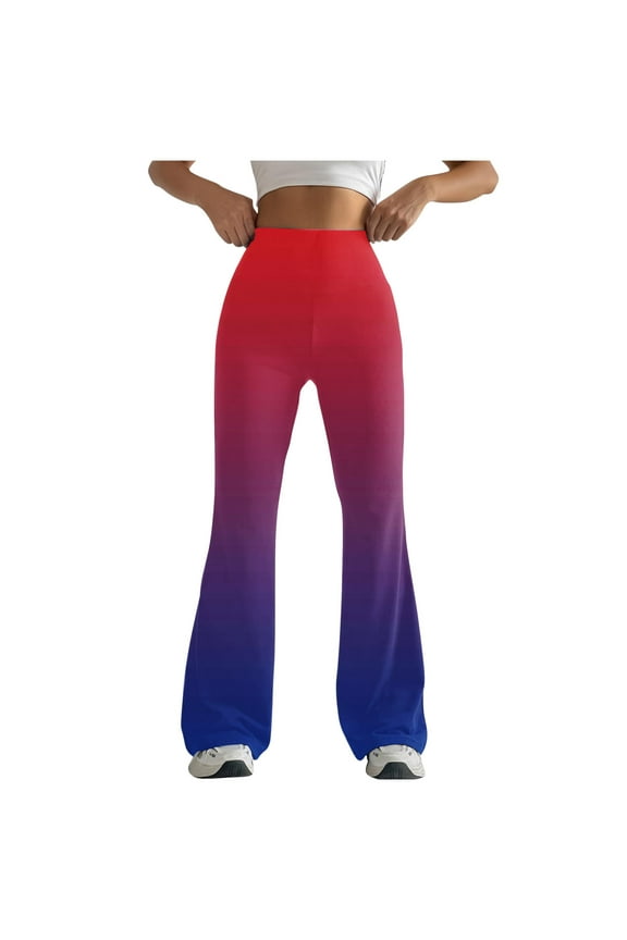 Women's Flare Leggings Full Length Summer Gradient Dance Yoga Pants