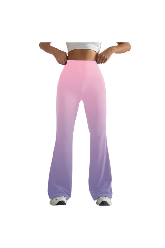 Women's Flare Leggings Full Length Summer Gradient Dance Yoga Pants