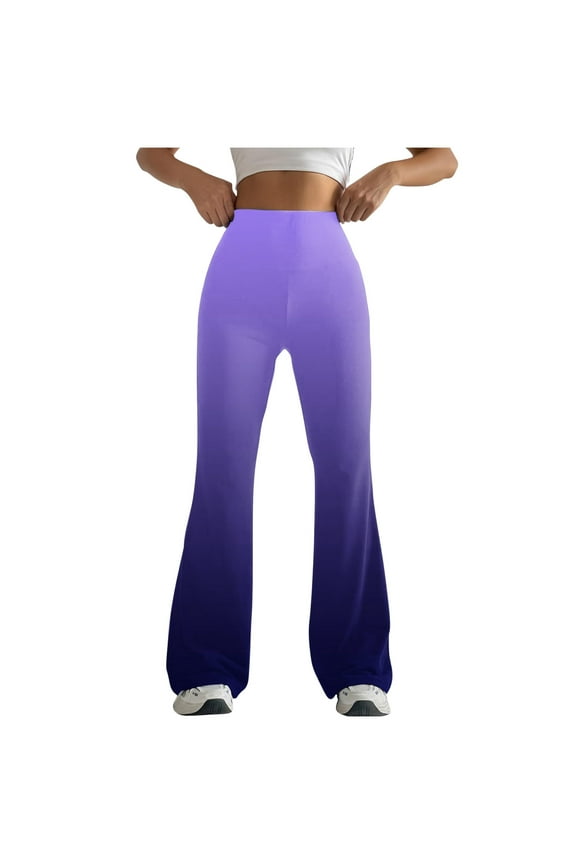 Women's Flare Leggings Full Length Summer Gradient Dance Yoga Pants