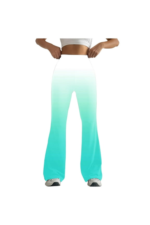 Women's Flare Leggings Full Length Summer Gradient Dance Yoga Pants
