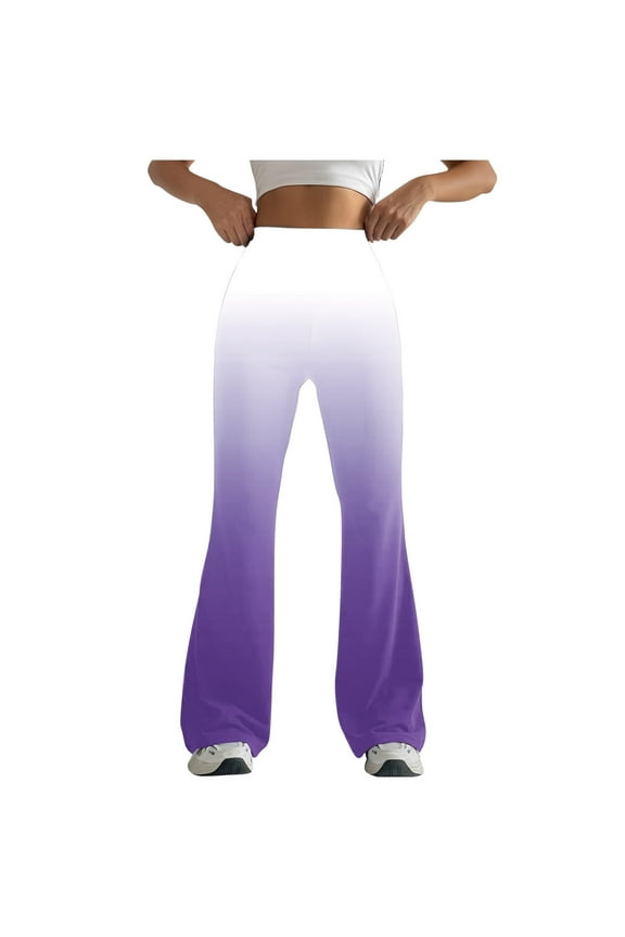 Women's Flare Leggings Full Length Summer Gradient Dance Yoga Pants