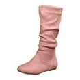 thumbnail image 1 of Wensltd Women's Flat Knee High Boots Comfortable Wide Calf Side Zipper Round Toe Casual Winter Boots for Women, 1 of 9