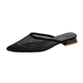 thumbnail image 1 of Wensltd Women's Flat Shoes Casual Walking Shoe Plus Size Mesh Pointed Toe Low Heel Shoes Breathable for Spring and Summer Black, 1 of 9