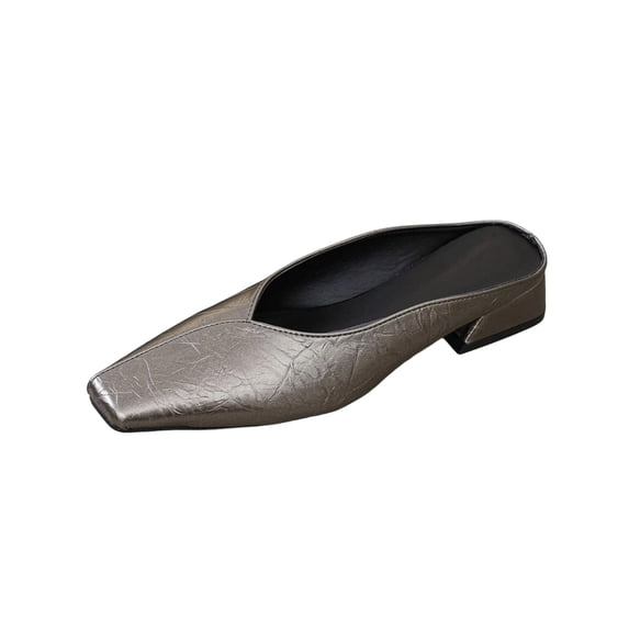 Wensltd Women's Flat Shoes Casual Walking Shoe Plus Size Square Toe Chunky Low Heel Shoes Comfortable Outdoor Stylish Shoes Rose Gold