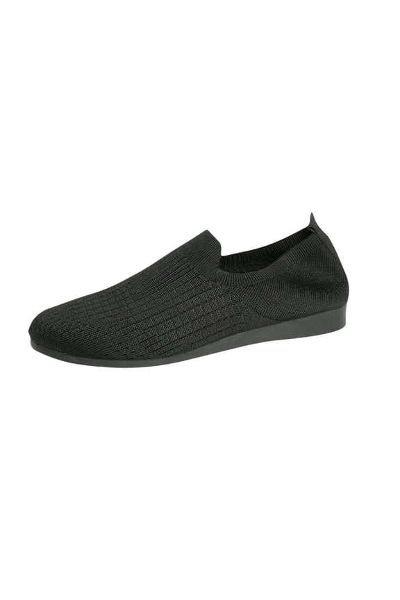 Women's Flat Shoes Wide With Shallow Mouth Shoes Low-Top Slip-On Mesh Breathable Work Shoes