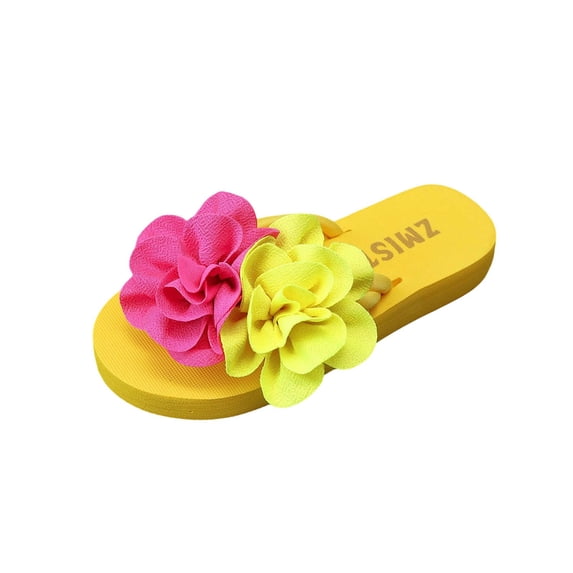 Wensltd Women's Flower Flip Flops Soft Sole Sandals Open Toe Comfortable Spring Summer Casual Wear Breathable Lightweight Vacation Beach Slippers