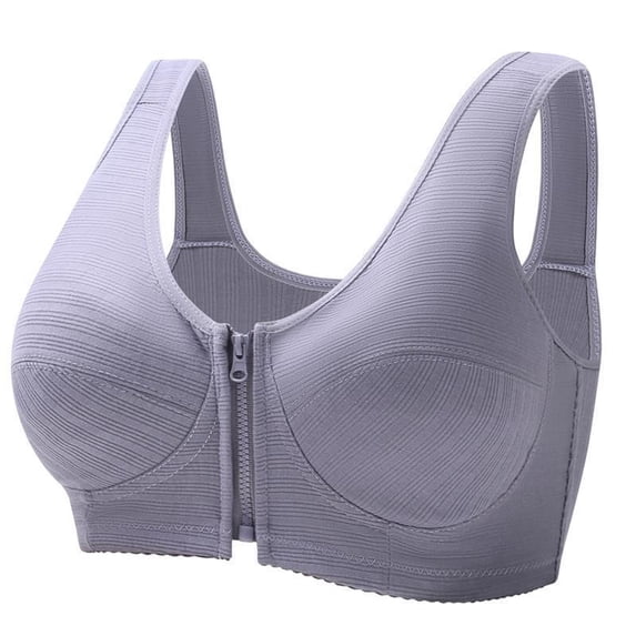 Wensltd Women's Front Zipper Closure Bras Solid Color Lifting Push-Up Seamless Bra Daily Wear All-Season Multicolor