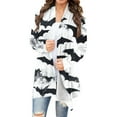 thumbnail image 1 of Wensltd Women's Halloween Cardigan Pumpkin Cat Print Long Sleeve Open Front Outwear Coat Tops, 1 of 6