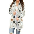 thumbnail image 1 of Wensltd Women's Halloween Cardigan Pumpkin Cat Print Long Sleeve Open Front Outwear Coat Tops, 1 of 6