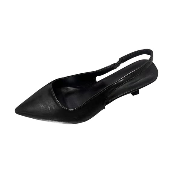 Wensltd Women's High Heels Closed Toe Pointed Toe Mid Heel Shoes Soft Sole Spring And Summer Fashionable Daily Outings Black