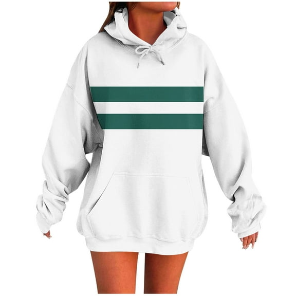 Wensltd Women's Hoodies Cute Printing Warm Loose Fall Sweatshirts Pullover Long Sleeve Tops Gray