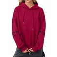 thumbnail image 1 of Wensltd Women's Hoodies Halloween Printing Warm Loose Fall Sweatshirts Pullover Long Sleeve Tops Black, 1 of 3