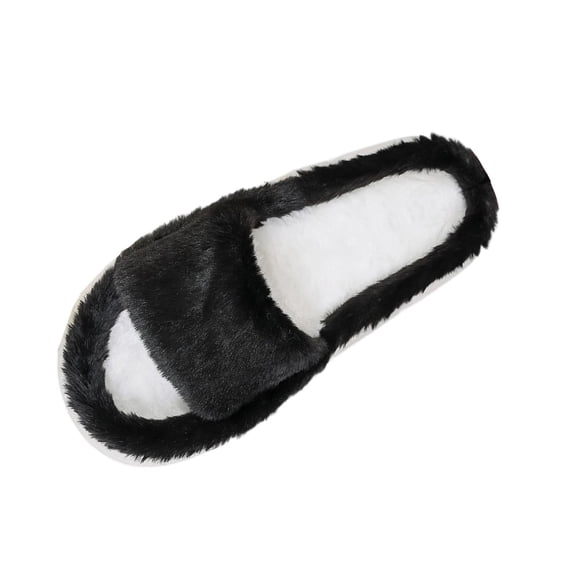 Wensltd Women's House Slippers with Bow Fluffy Warm Winter Indoor Outdoor Flat Soft Sole Comfy House Shoes
